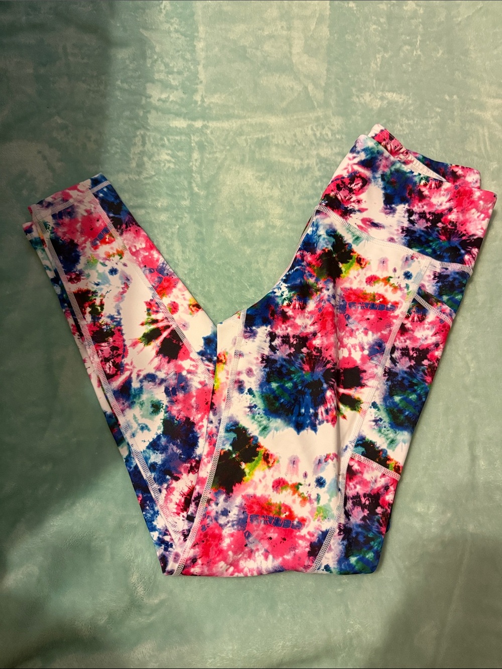 Constantly Varied Gear Womens Tie-Dye Leggings - Pink Blue Green
